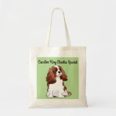 Cavalier King Charles Spaniel geïllustreerde Canva Tote Bag (Voorkant)