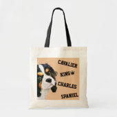 Cavalier King Charles Spaniel geïllustreerde Canva Tote Bag (Voorkant)