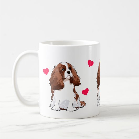 Cavalier King Charles Spaniel geïllustreerde Mok (Links)