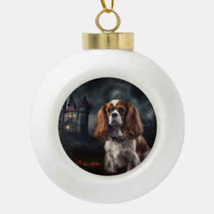Cavalier King Charles Spaniel Halloween Griezelen Keramische Bal Ornament