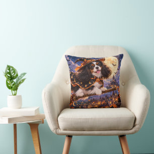 Cavalier King Charles Spaniel Halloween Heksenhond Kussen