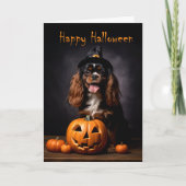 Cavalier King Charles Spaniel Halloween Kaart (Voorkant)