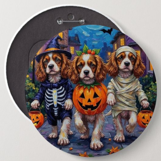 Cavalier King Charles Spaniel Halloween kostuums Ronde Button 6,0 Cm (Voorkant /achterkant)