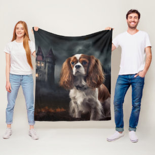 Cavalier King Charles Spaniel Halloween Scary Fleece Deken