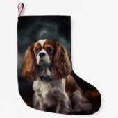 Cavalier King Charles Spaniel Halloween Scary Kleine Kerstsok (Voorkant)