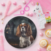 Cavalier King Charles Spaniel Halloween Scary Papieren Bordje (Feest)