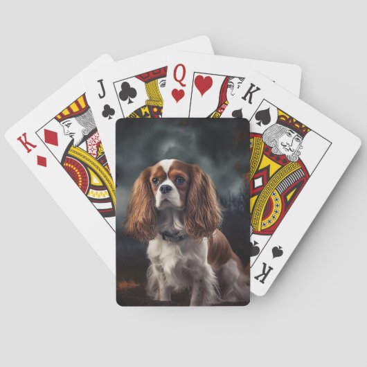 Cavalier King Charles Spaniel Halloween Scary Pokerkaarten (Achterkant)