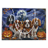 Cavalier King Charles Spaniel Halloween Spooky Groot Cadeauzakje (Achterkant)