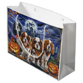Cavalier King Charles Spaniel Halloween Spooky Groot Cadeauzakje (Achterkant Gekanteld)