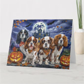 Cavalier King Charles Spaniel Halloween Spooky Kaart (Voorkant)
