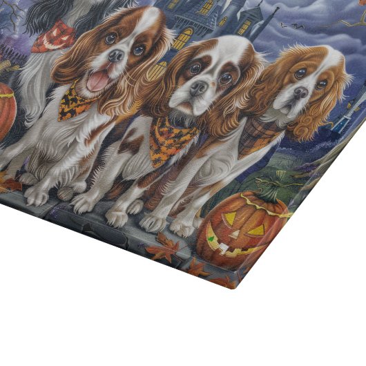 Cavalier King Charles Spaniel Halloween Spooky Snijplank (Hoek)