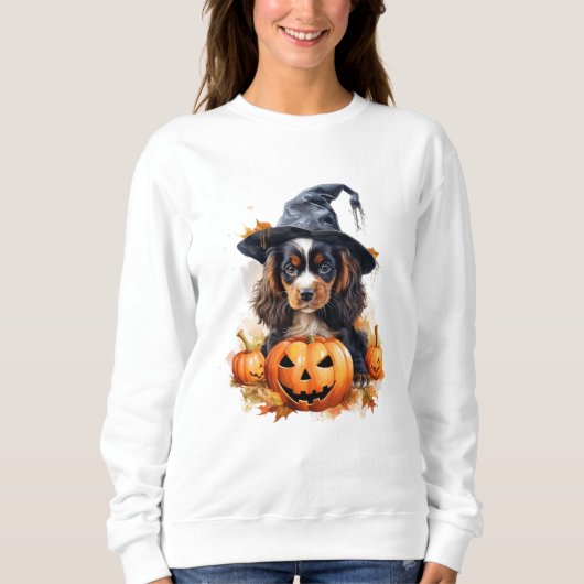 Cavalier King Charles Spaniel Halloween Sweatshirt (Voorkant)