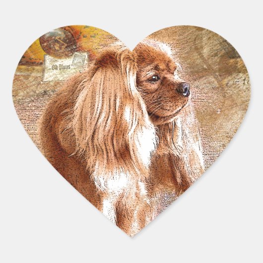 Cavalier King Charles Spaniel Hart Sticker (Voorkant)