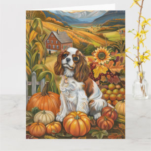 Cavalier King Charles Spaniel Herfst Thanksgiving Kaart