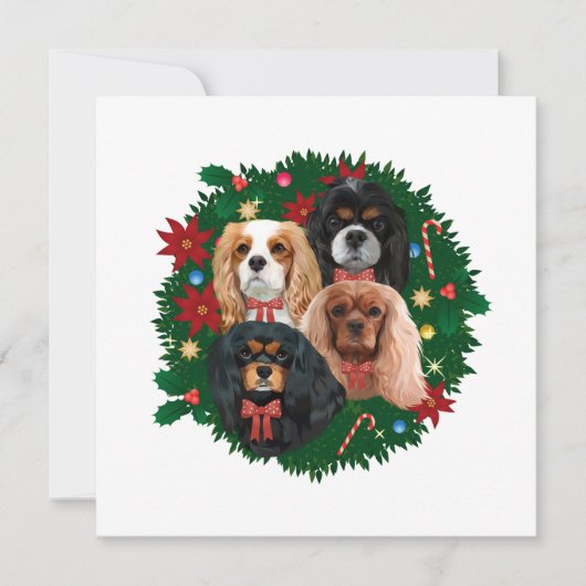 Cavalier King Charles Spaniel Holiday Kaarten (Voorkant)