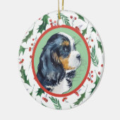 Cavalier King Charles Spaniel Holly Border Keramisch Ornament (Links)