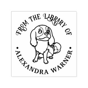 Cavalier King Charles Spaniel hond #2 bibliotheekb Zelfinktende Stempel