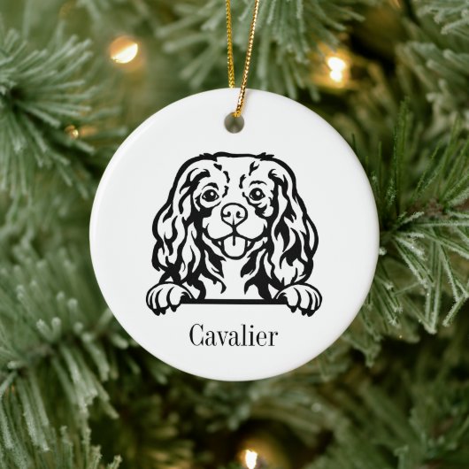 Cavalier King Charles Spaniel hond Gepersonaliseer Keramisch Ornament (Boom)