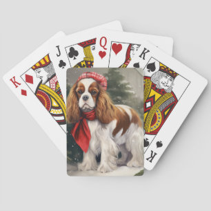 Cavalier King Charles Spaniel Hond Kerstmis Pokerkaarten