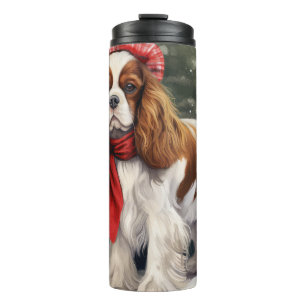 Cavalier King Charles Spaniel Hond Kerstmis Thermosbeker