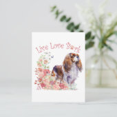 Cavalier King Charles Spaniel Hond Mom Floral Briefkaart (Staand voorkant)