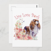 Cavalier King Charles Spaniel Hond Mom Floral Briefkaart (Voorkant / Achterkant)