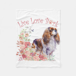 Cavalier King Charles Spaniel Hond Mom Floral Fleece Deken