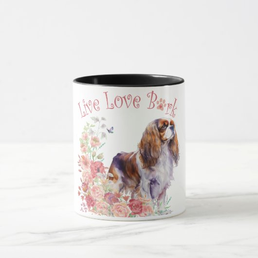 Cavalier King Charles Spaniel Hond Mom Floral Mok (Midden)