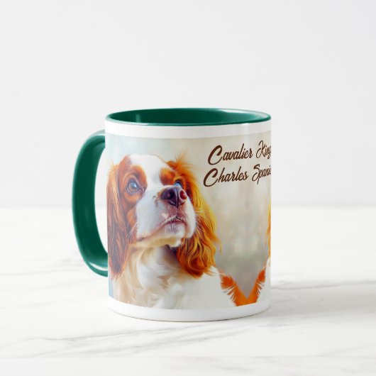Cavalier King Charles Spaniel Hond Portret Mok (Voorkant links)
