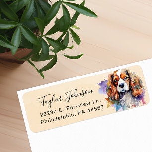 Cavalier King Charles Spaniel-hond retouradres Etiket