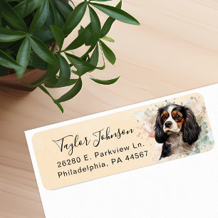 Cavalier King Charles Spaniel-hond retouradres Etiket
