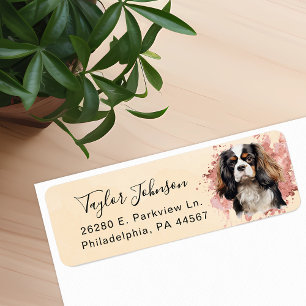 Cavalier King Charles Spaniel-hond retouradres Etiket