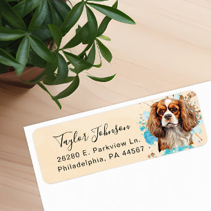 Cavalier King Charles Spaniel-hond retouradres Etiket