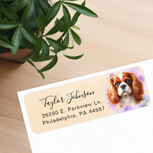 Cavalier King Charles Spaniel-hond retouradres Etiket