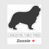 Cavalier King Charles Spaniel Hond Silhouet Vinyl Sticker (Vel)