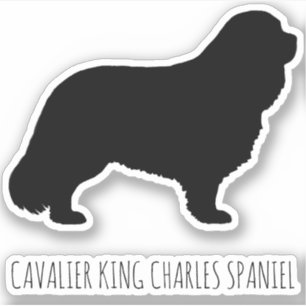 Cavalier King Charles Spaniel Hond Silhouet Vinyl Sticker