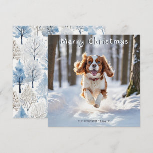 Cavalier King Charles Spaniel Hond Vrolijk Kerstmi Feestdagenkaart