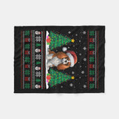 Cavalier King Charles Spaniel Hond Xmas Tree Light Fleece Deken (Voorkant (Horizontaal))
