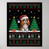 Cavalier King Charles Spaniel Hond Xmas Tree Light Poster (Voorkant)