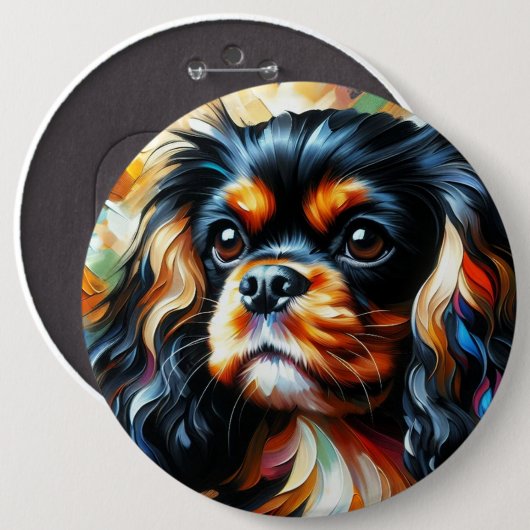 Cavalier King Charles Spaniel Honden Acrylprint Ronde Button 6,0 Cm (Voorkant /achterkant)
