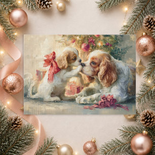 Cavalier King Charles Spaniel Honden Kerstmis Feestdagenkaart