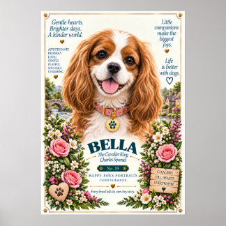 Cavalier King Charles Spaniel Hondenportret | Bell Poster