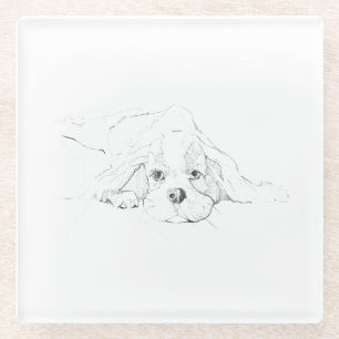 Cavalier King Charles Spaniel Huisdier Mok Glazen Onderzetter