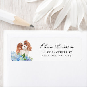 Cavalier King Charles Spaniel Hydrangea Adres Etiket