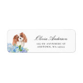 Cavalier King Charles Spaniel Hydrangea Adres Etiket (Voorkant)