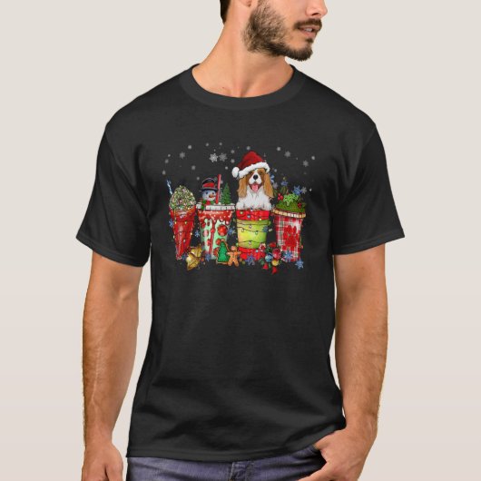 Cavalier King Charles Spaniel Iced Latte Snowmen S T-shirt (Voorkant)