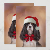 Cavalier King Charles Spaniel in het rode pet van  Kaart (Voorkant / Achterkant)