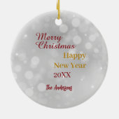 Cavalier King Charles Spaniel in kerstverlichting Keramisch Ornament (Achterkant)