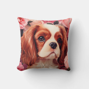 Cavalier King Charles Spaniel in Roos Kussen