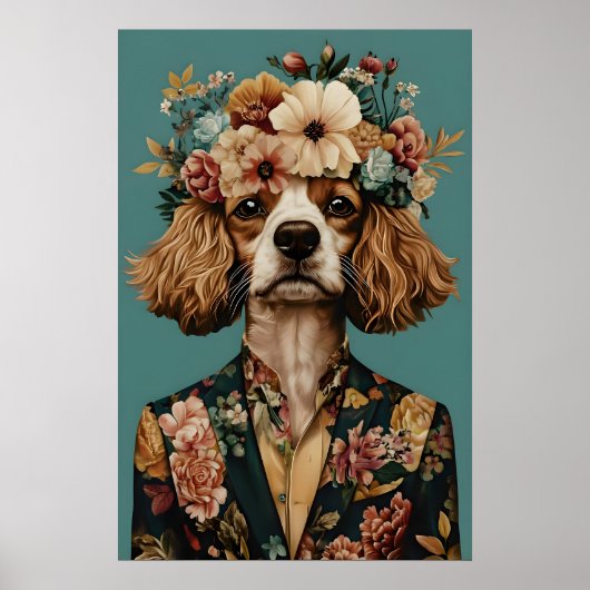 Cavalier King Charles Spaniel In Suit Poster (Devant)